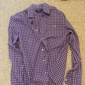 blue and purple vv gingham shirt